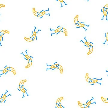 Banana fruit character vector seamless pattern Stock Illustration
