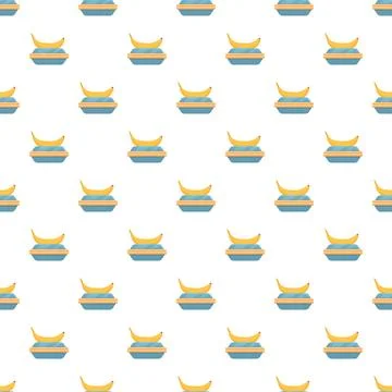 Banana fruit pattern on blue orange dishes 스톡 일러스트