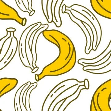 Banana Fruit Pattern Seamless Vector Template Illustrazione stock