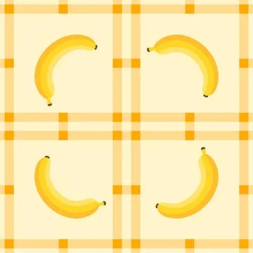 Banana fruit seamless for pattern fabric, simple banana fruit cute repeat i.. イラスト素材