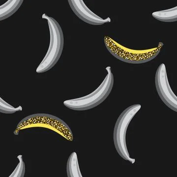Banana fruit seamless pattern Stock Illustration
