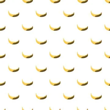 Banana fruit seamless pattern over white background Ilustração Stock