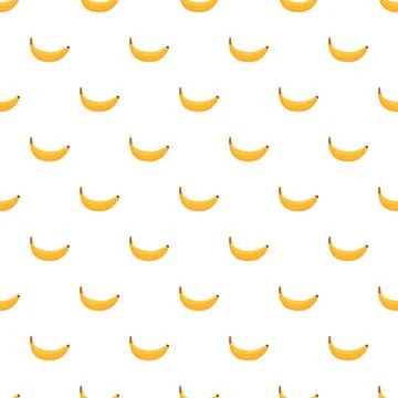 Banana fruit seamless pattern on white background Illustrazione stock