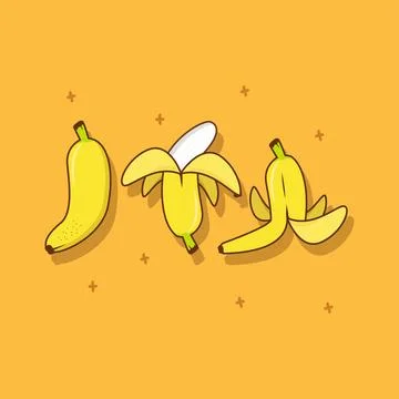 Banana fruit set Stock Illustration