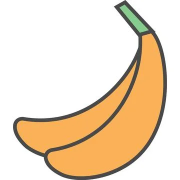Banana fruit vector icon isolated Stock Illustration