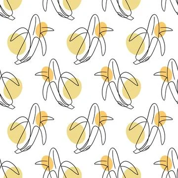 Banana Fruit Vector Seamless pattern Stock Illustration