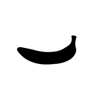 Banana icon - black vector Stock Illustration