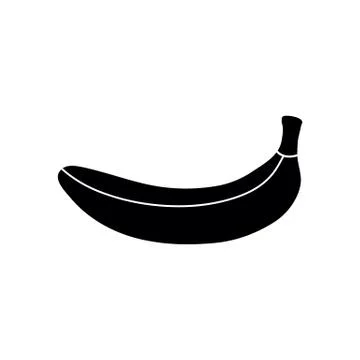 Banana icon - black vector Stock Illustration