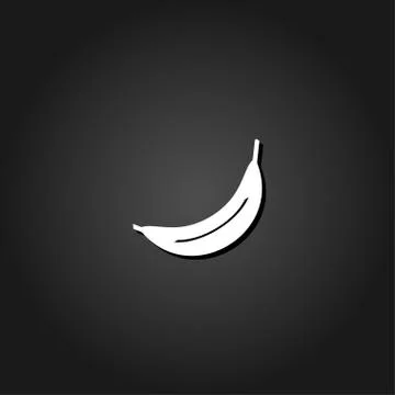 Banana icon flat. Stock Illustration