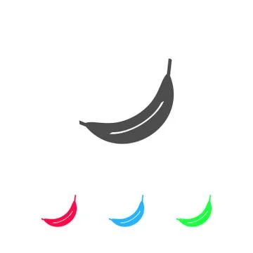 Banana icon flat. Stock Illustration