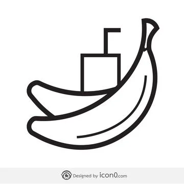 Banana icon Illustrazione stock