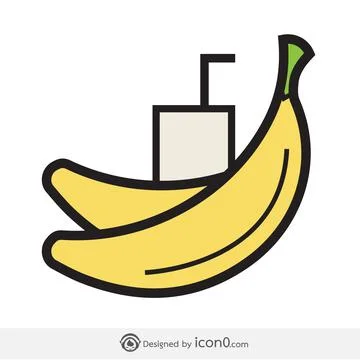Banana icon Illustrazione stock