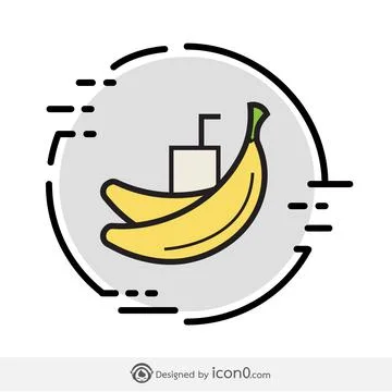 Banana icon Illustrazione stock