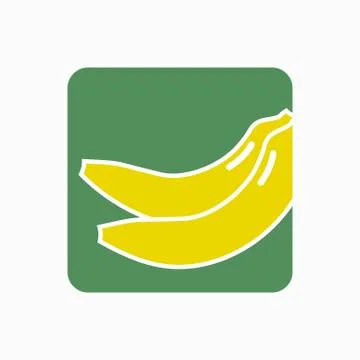 Banana icon simple flat vector illustration. Fresh banana sign Stock Illustration