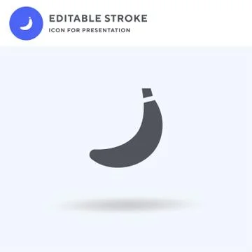 Banana icon vector, filled flat sign, solid pictogram isolated on white, logo Stock Illustration