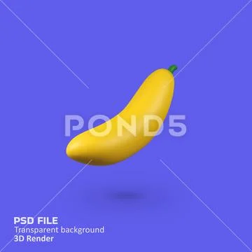 Banana isolated 3d render icon illustration Modello PSD