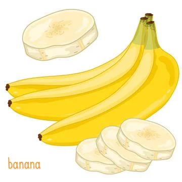 Banana Isolated, Vector. Stock Illustration