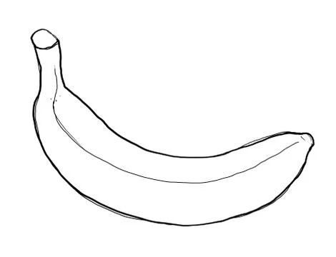 Banana line art Stock Illustration