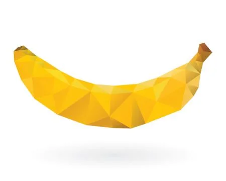 Banana lowpoly design Stock Illustration