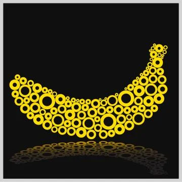 Banana made ??from circles 스톡 일러스트