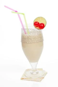 Banana milkshake. Stock Photos