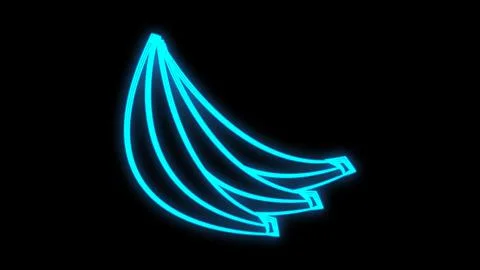 Banana neon icon. Elements of Fruit set. Simple icon for websites, web design Stock Illustration
