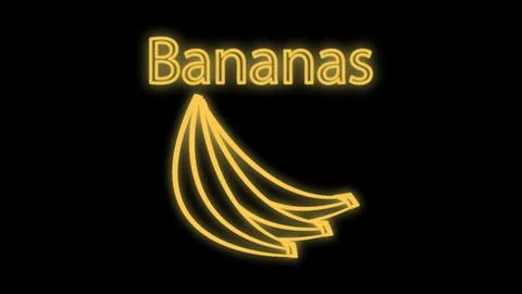 Banana neon icon. Elements of Fruit set. Simple icon for websites, web design イラスト素材