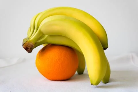 Banana & Orange Background Stock Photos