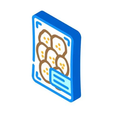 Banana pack slice isometric icon vector illustration イラスト素材