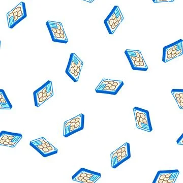 Banana pack slice isometric icon seamless pattern イラスト素材