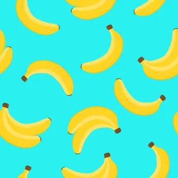 Banana pattern on blue background. Vector illustration Stock Illustration