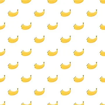 Banana pattern creating a seamless tropical food background Stock Illustration