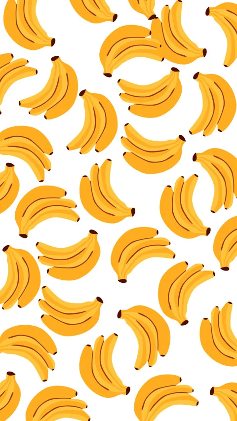 Banana Pattern Motion Graphic Background Colorful Tropical Fruit Animation Stock Footage 346500978