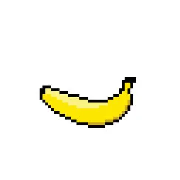 Banana pattern. Pixel banana image for 8 bit games Stock Illustration