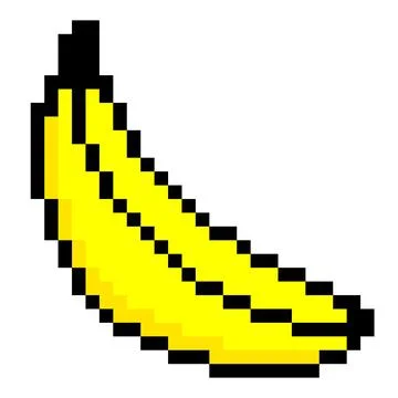 Banana pattern. Pixel banana image. Vector Illustration of pixel art. イラスト素材