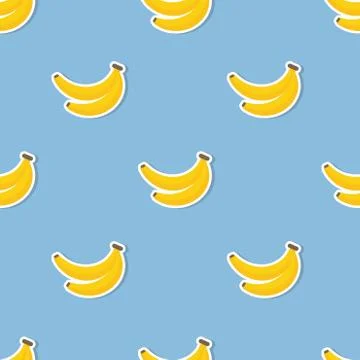 Banana pattern. seamless texture with ripe bananas Stock Illustration