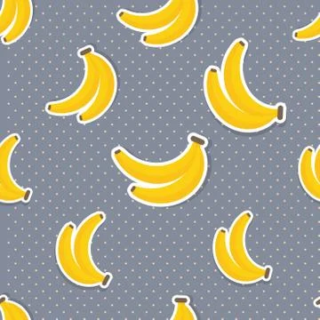 Banana pattern. seamless texture with ripe bananas Stock Illustration