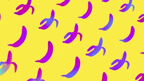 Banana pattern in vibrant gradient holographic neon colors. Concept art. Minimal Stock Footage 167478614