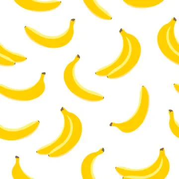 Banana pattern on white background Stock Illustration