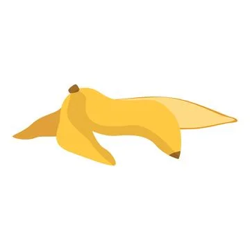 Banana peel laying on the floor causing danger Stock Illustration