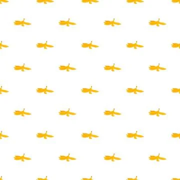 Banana peel repeating pattern on white background Stock Illustration