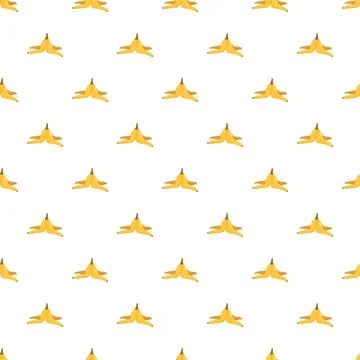 Banana peel waste seamless pattern on white background Stock Illustration