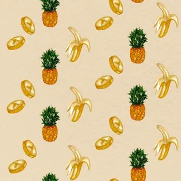 Banana pineapple Stock Illustration