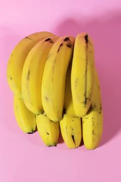 Banana on a pink background Stock Photos