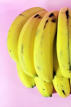Banana on a pink background Stock Photos