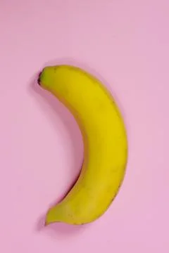 Banana on a pink background Stock Photos