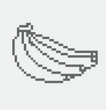 Banana pixel Icon, in the vector. EPS 8 format. Illustrazione stock