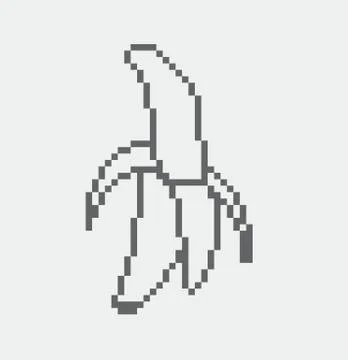Banana pixel Icon, in the vector. EPS 8 format. Stock Illustration