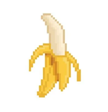 Banana pixel Icon, in the vector. EPS 8 format. Stock Illustration