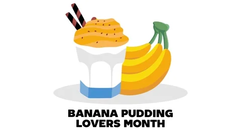 Banana Pudding Lovers Month for pudding lovers Stock Footage 332625565